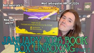 January 2026 Book Box Unboxing || A BRAND NEW SUBSCRIPTION!!! || The Broken Binding, Owlcrate