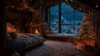 Frozen Nightfall Over the Ancient Castle | Heavy Snow Crashing Against Old Windows and Walls