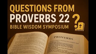 Exploring Proverbs 22: A Symposium on Wisdom & Understanding in this present age,