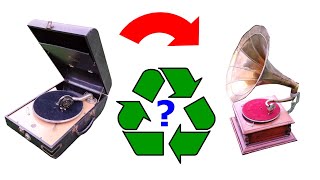 Are fake horn gramophones just recycled portables?