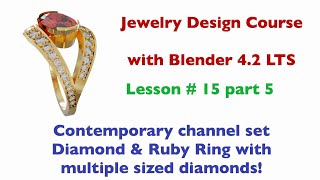 Blender Jewelry Design Course - Lesson 15.5  Contemporary Ring with Diamonds