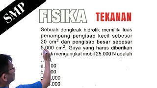 Sebuah dongkrak hidrolik memiliki luas penampang pengisap kecil sebesar 20 cm²