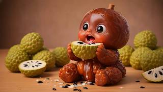 Cute or Disturbing? This Tiny AI Fruit Baby Can’t Stop Devouring Creamy Custard Apples 😭🍈👶 | AI ASMR