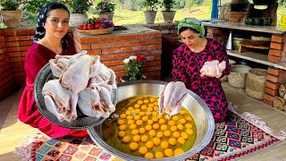 100 eggs with fried chicken, rustic recipe