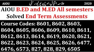 AIOU M.ED & B.ED Solved End Term Assessments for free