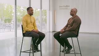 Composer Carlos Simon discusses his piece "Portrait of a Queen" with Joseph Young