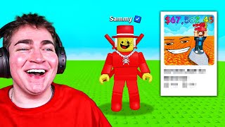 Showing SAMMY my new ROBLOX GAME..