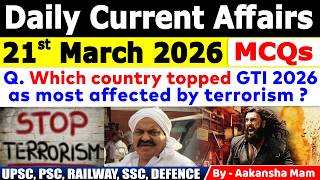 21th March 2026 Current Affairs 🔥 | Daily MCQs | Today’s Most Important MCQs #currentaffairs