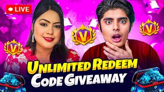 FREE FIRE LIVE CUSTOM ROOM GIVEAWAY | FF LIVE TEAMCODE GIVEAWAY | FF LIVE GIVEAWAY CUTE GILR FF LIVE