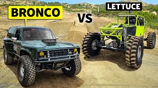 1350hp Rock Climbin’ Havoc Buggy vs 650hp High Flyin’ Ford Bronco II in Dirt Drag Racing!