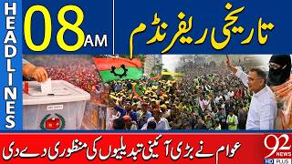 Nation Says Yes | Major Constitutional Reforms Passed | Headlines 08AM | 92NewsHD