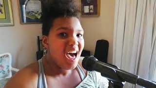 Bianca Solomons singing the National Anthem