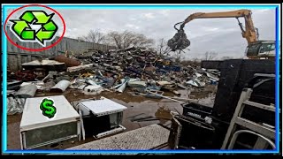 Scrap Metal Adventure RECYCLING SCRAPYARD LOADS Motorcycle HVAC Appliances STEEL WEIGHT PICKUP ♻️