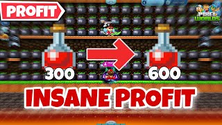 INSANE PROFIT IN 2HOURS!! | Pixel worlds