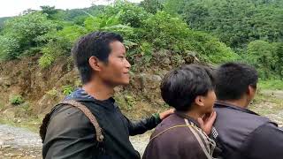 Searching for wild banana & bamboo shoots 