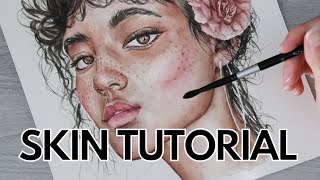 WATERCOLOR PAINTING SKIN TUTORIAL | How I Painted The Skin/Face of a Portrait
