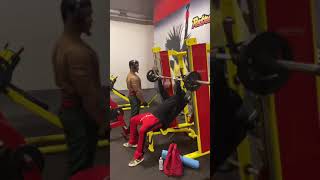 100 reps bench press challenge new record set #gym #gymworkout #gymroutine