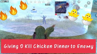 Giving 0 Kill Chicken Dinner to Last Enemy, Pubg mobile Lite
