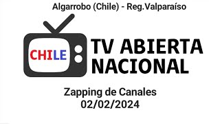 Zapping de Canales TV Abierta Análoga - (Algarrobo, Chile) - 02/02/2024