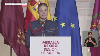 Princess Leonor's speech after receiving the Gold Medal of the Region | La 7