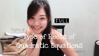 【中文】ADD MATHS | Form 4 Chapter 2.2: Types of Roots of Quadratic Equations (FULL) KSSM