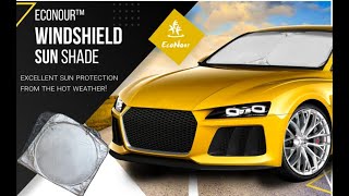 EcoNour Windshield Sun Shade   Blocks UV Rays Sun Visor Protector Sunshade to Keep Your Vehicle Cool