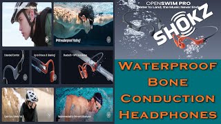 Shokz openSwim bone conduction earphones, Bluetooth and mp3