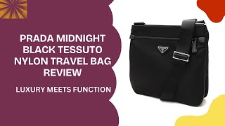 Prada Midnight Black Nylon & Saffian Travel Bag