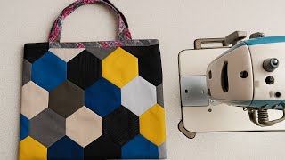 How to Sew a Honeycomb Patchwork Bag /From Scraps to Chic Handmade Bag Tutorial
