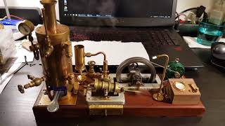 Oscillating steam plant with generator - test on steam