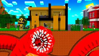 A GIANT WORM appears in SILVERVILLE CITY in MINECRAFT 😱