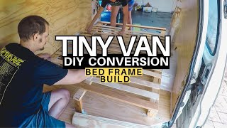 BUDGET Camper Van Build: DIY BED FRAME Install