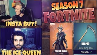 STREAMERS REACT TO THE NEW SKIN THE ICE QUEEN!! - FORTNITE FUNNY AND WTF MOMENTS (SEASON 7)