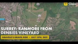 Surrey gravel bike route - Ranmore Common from Denbies Vineyard. Get the GPX file