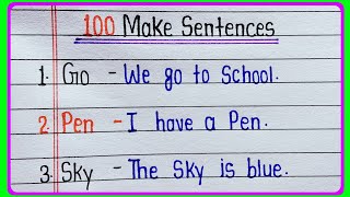 Make Sentences in english from 100 words || How to Make Sentences || Make Sentences 