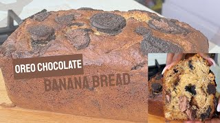 MOIST OREO CHOCOLATE BANANA BREAD RECIPE FROM SCRATCH | BEGINNER FRIENDLY BANANA BREAD RECIPE 