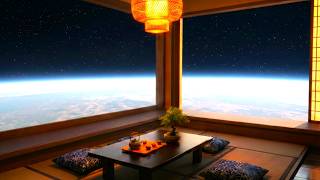 Japanese Tea Room Above the Earth 🍵🌍 | Zen Healing Music for Study, Focus & Relaxation — 4K