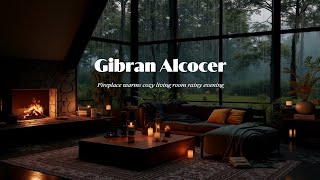 Enjoy the Cozy Living Room Fireplace Ambience During a Rainy Evening Gibran Alcocer