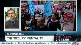 #OWS Organizer Max Berger talking #BankVsAmerica on CNBC's Closing Bell