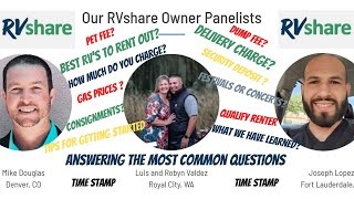 Renting Out My RV on RV Share. RV Share Webinar to Answer the most Common Questions