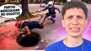 DEU FUGA E CAIU NO ESGOTO