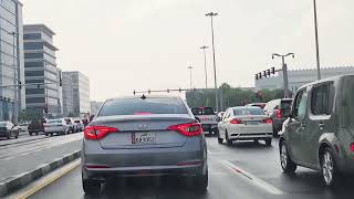 Rainy day drive through Qatar