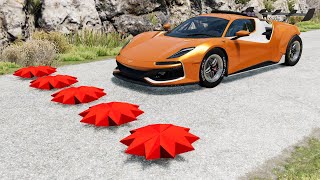 Cars vs Spinning Spikes | BeamNG.Drive