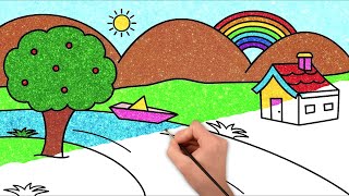 🎨Let's Draw Beautiful Scenery 🌄 | Fun Drawing Videos For Kids & Beginners 🖍️ | Chiki Doodle