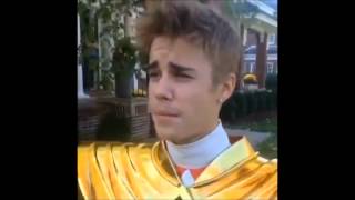 Justin Bieber in his Power Ranger costume for Halloween - October 30, 2014