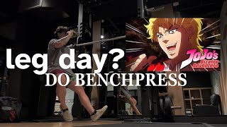 LEG DAY? 1st Exercise BENCHPRESS (found an airpods case and returned it!)