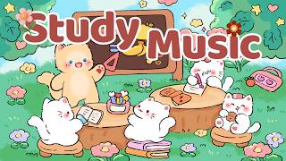 Study Music 🍎🌱 Lofi Kitty🌳📖2 Hour Cafe Song 🍒🍑Stream cafe☕ cute & relaxing 🎶 Make Your Day Better