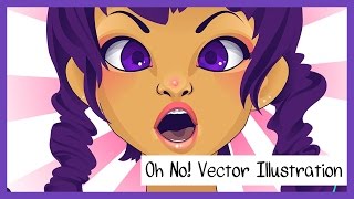 Oh No! Editorial Portrait Vector Illustration