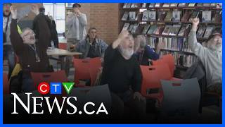 Barrie Library held Canada’s men's hockey team watch party