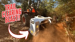 Trail Clearing on a 25HP Tractor with HUGE Mulcher! (Baumalight MP348 Mulcher)